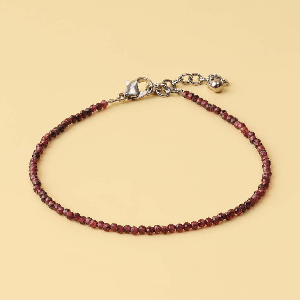 Garnet Natural Stone Anklet : AK-011