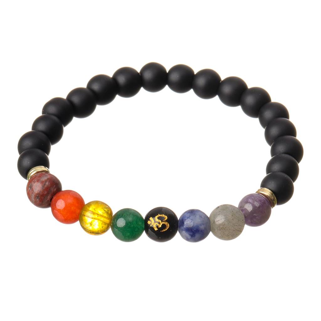 7 Chakra Om Healing Natural Stone Bracelet : BD-131