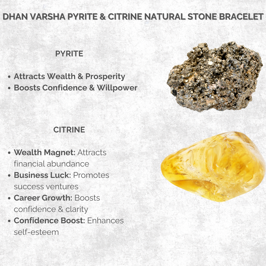 Dhan Varsha Pyrite & Citrine Natural Stone Bracelet : BD-209