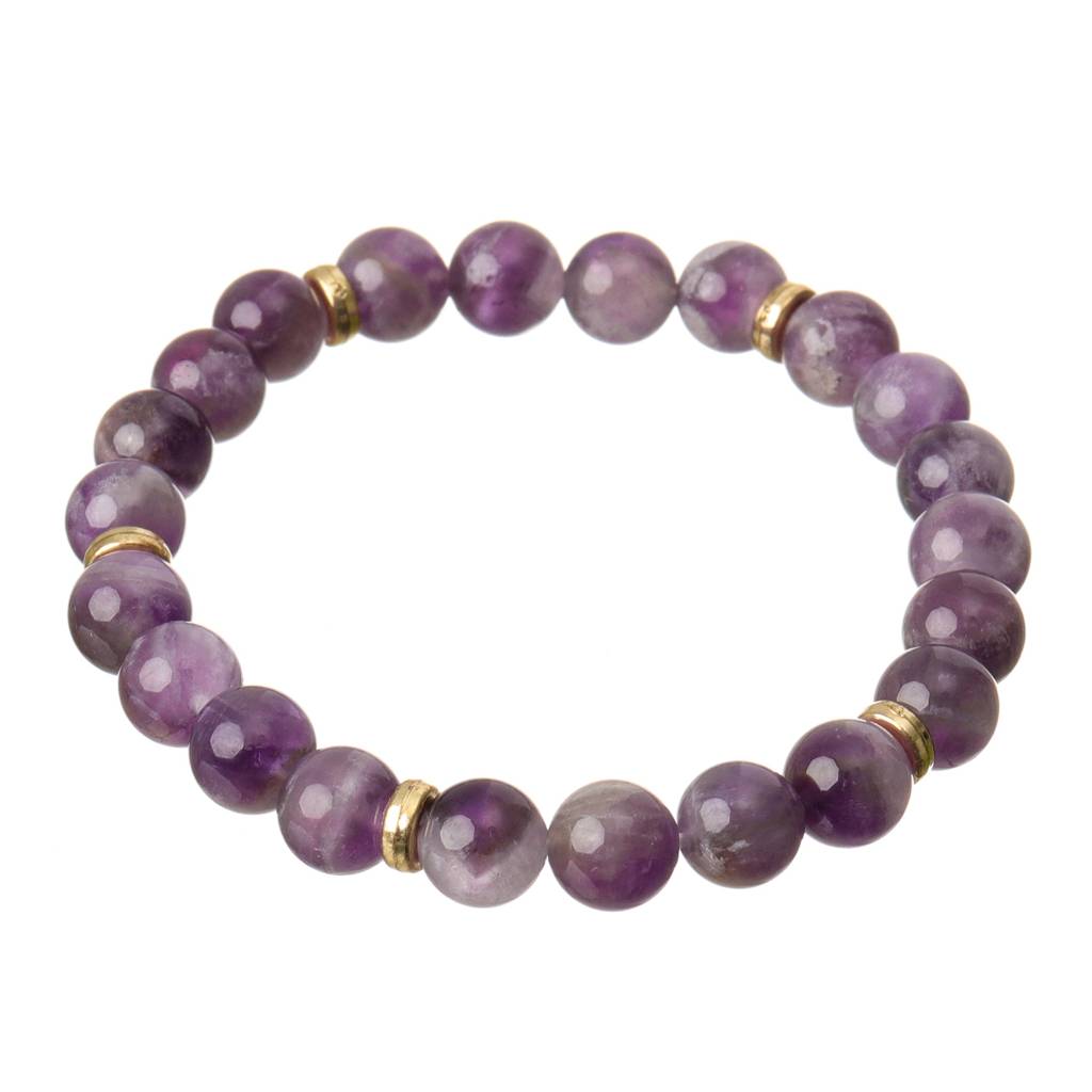 Stress Relief Amethyst Natural Stone Bracelet : BD-114