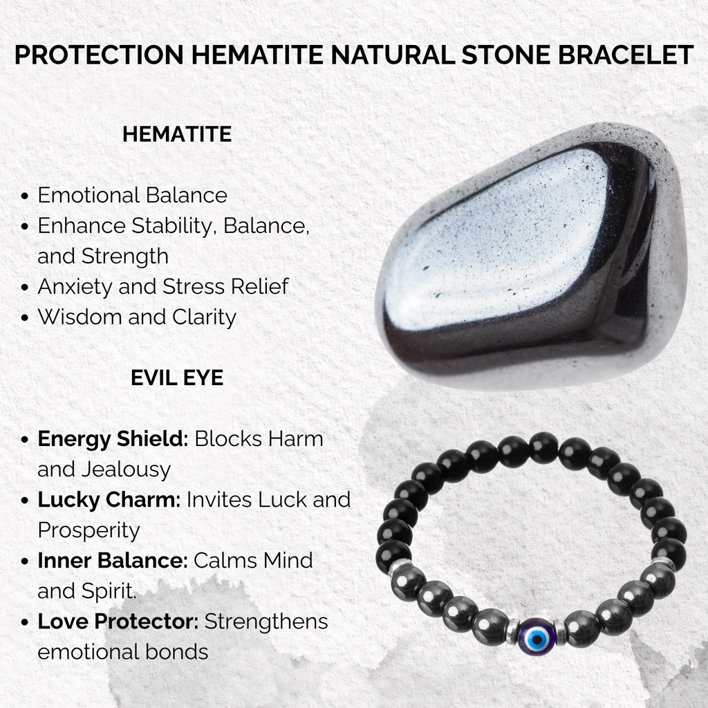 Protection Hematite Natural Stone Bracelet : BD-141