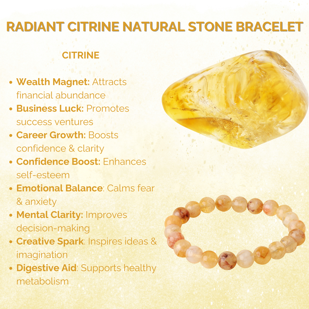 Radiant Citrine Aaa Natural Stone Bracelet : BD-174
