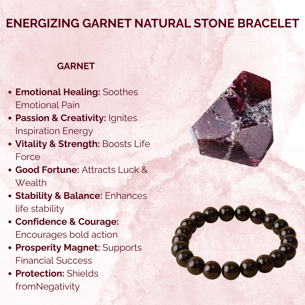 Energizing Garnet Natural Stone Bracelet : BD-217