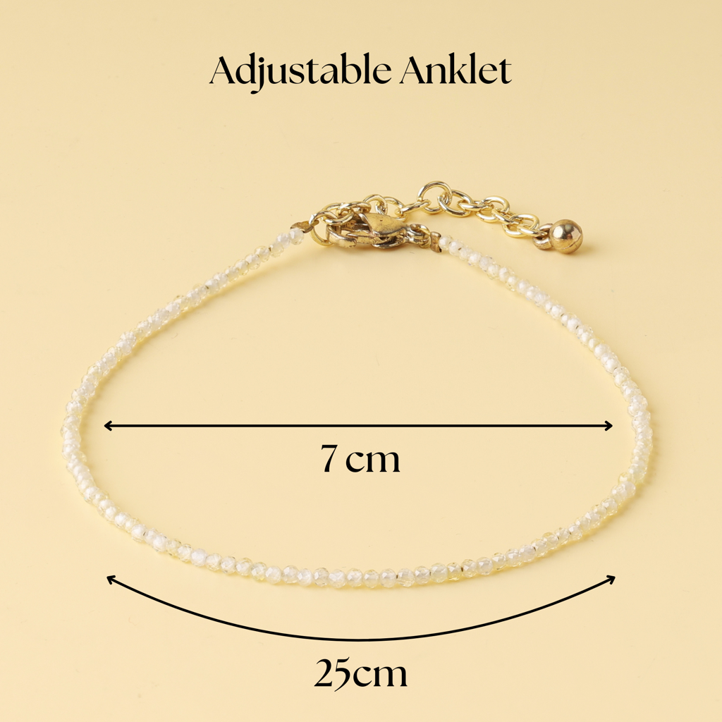 Citrine Natural Stone Anklet : AK-005