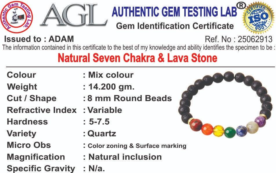 Lava 7 Chakra Natural Stone Adjustable Bracelet : BD-186