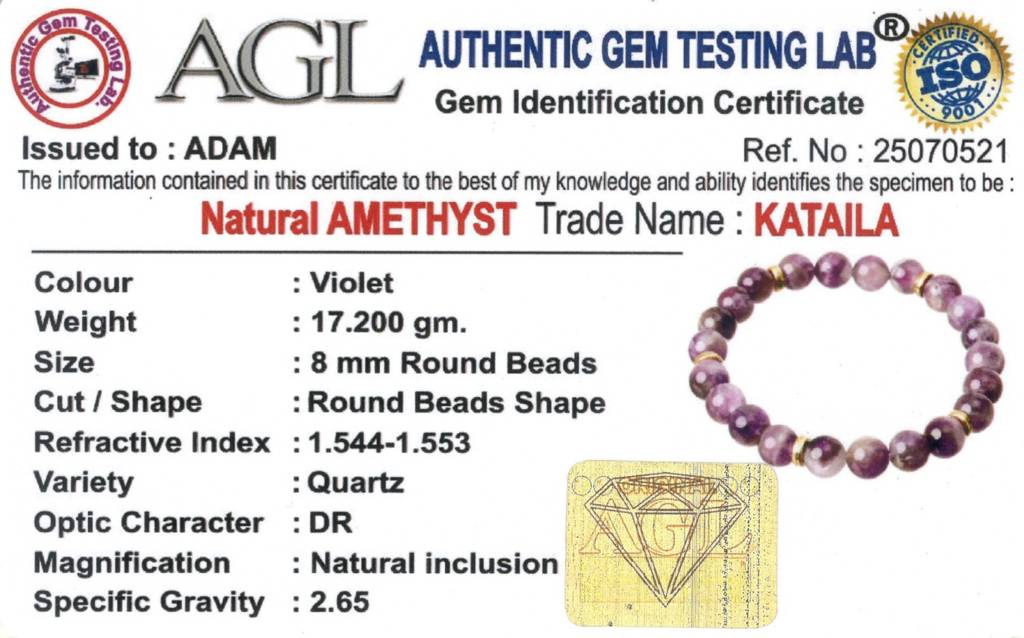 Stress Relief Amethyst Natural Stone Bracelet : BD-114