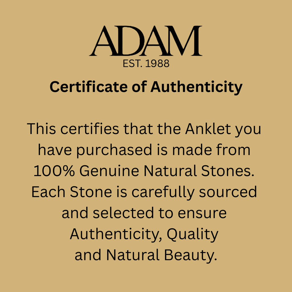 Black Tourmaline Natural Stone Anklet : AK-012