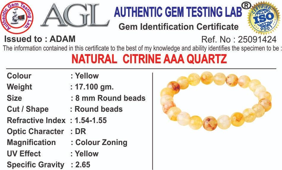 Radiant Citrine Aaa Natural Stone Bracelet : BD-174
