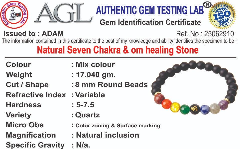 7 Chakra Om Healing Natural Stone Bracelet : BD-131