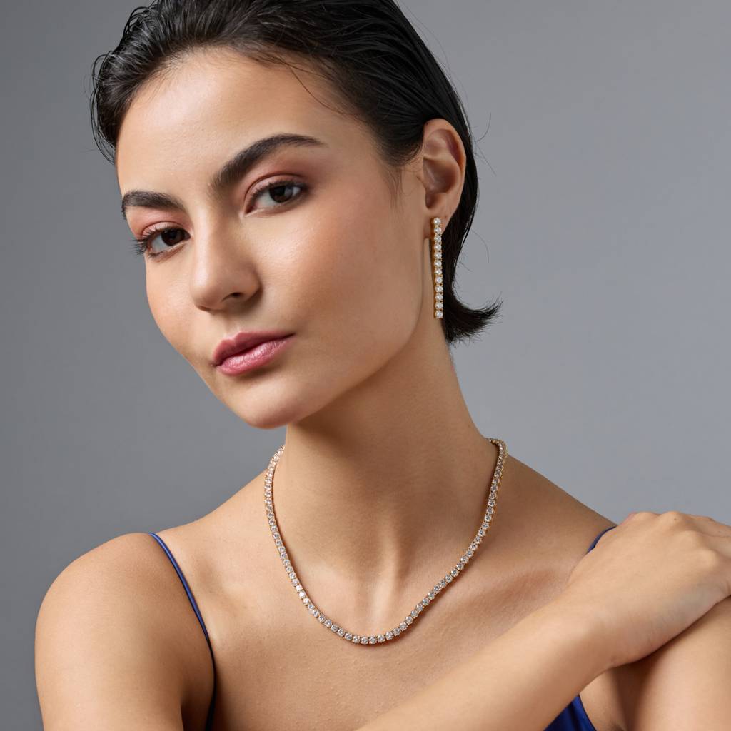 White Gold - Plated Party Wear Silver Necklace - 442962 : 442962