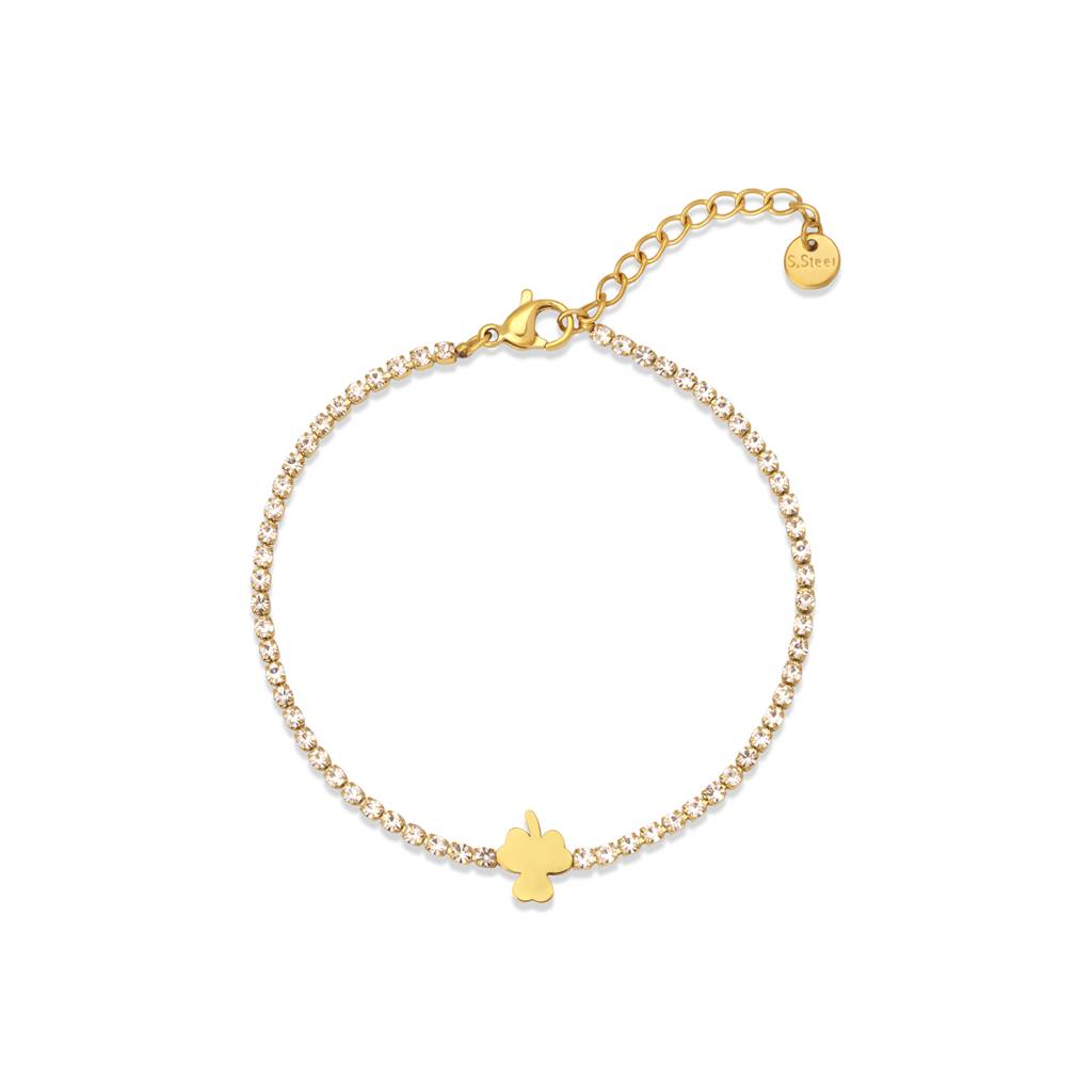 Lucky Clover Motif Chain Bracelet For Women - Waterproof & Anti-Tarnish : BR0752