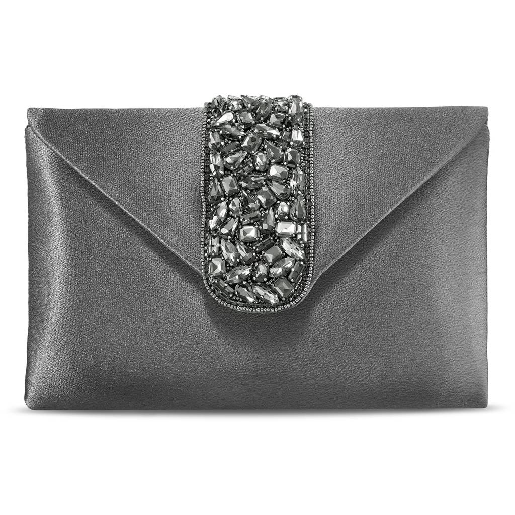 Clutch Women'S Purse Bridal Bag For Casual Detachable Strap Evening Sling Bag : C61GRY