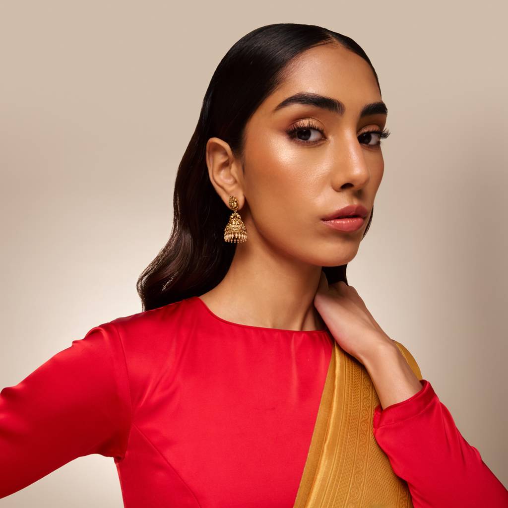 Ruby Gold - Plated Festive Antique Earring - 465166 : 465166