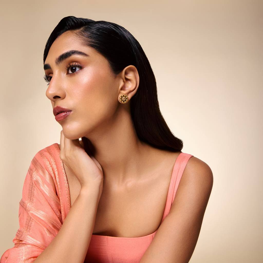 Ruby Gold - Plated Festive Antique Earring - 470450 : 470450