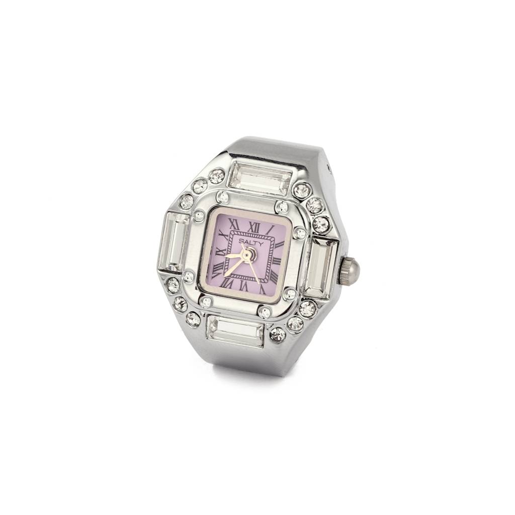Crystal Time Watch Ring - Pink For Women & Girls : WTR-S-0047-S-PK