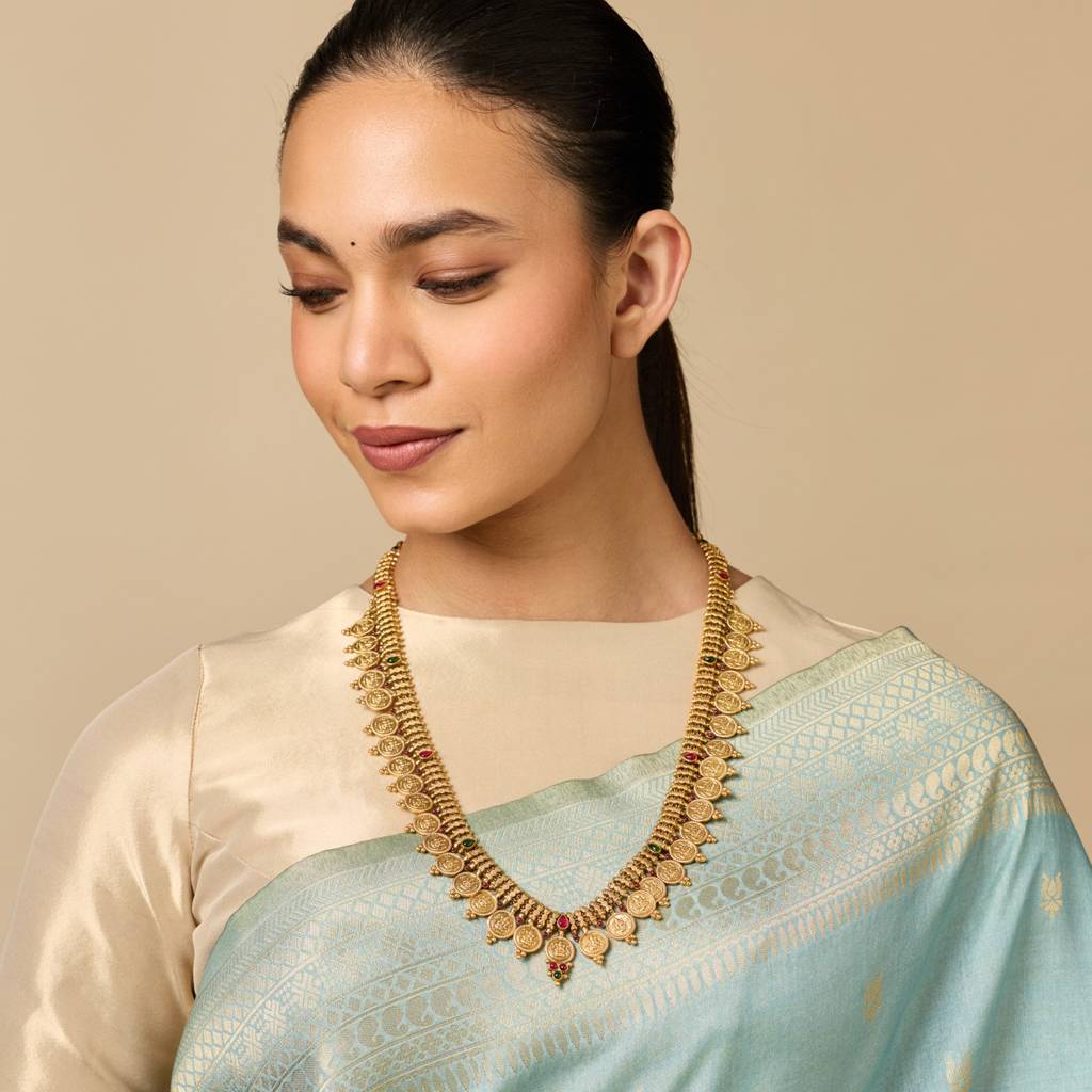 Ruby-Green Gold - Plated Bridesmaid Temple Necklace - 452259 : 452259