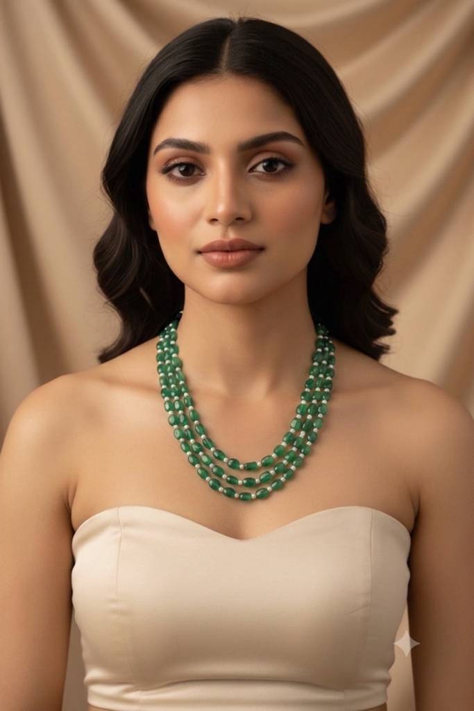 Quartz Semi Precious Gemstone And Pearl Necklace : KJ-EEE-008