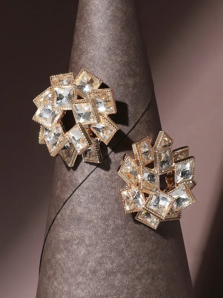 Clementine-Sohi Gold-Plated Contemporary Studs Earrings : SOHIER8002