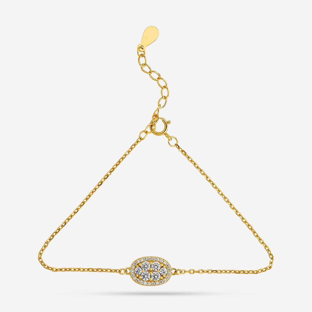 White Gold - Plated Office Wear Silver Bracelet - 453555 : 453555