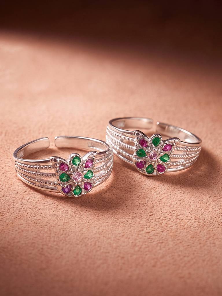 Geometric Multi-Stone Ring : CQTR2190