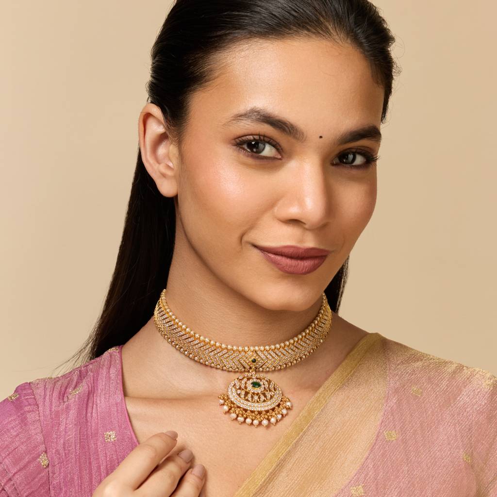 Green Gold - Plated Bridesmaid Temple Necklace - 454278 : 454278
