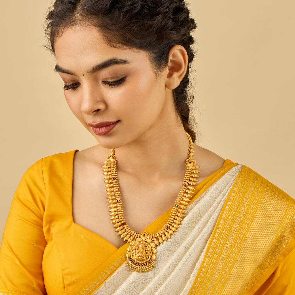Ruby-Green Gold - Plated Bridesmaid Temple Necklace - 434024 : 434024