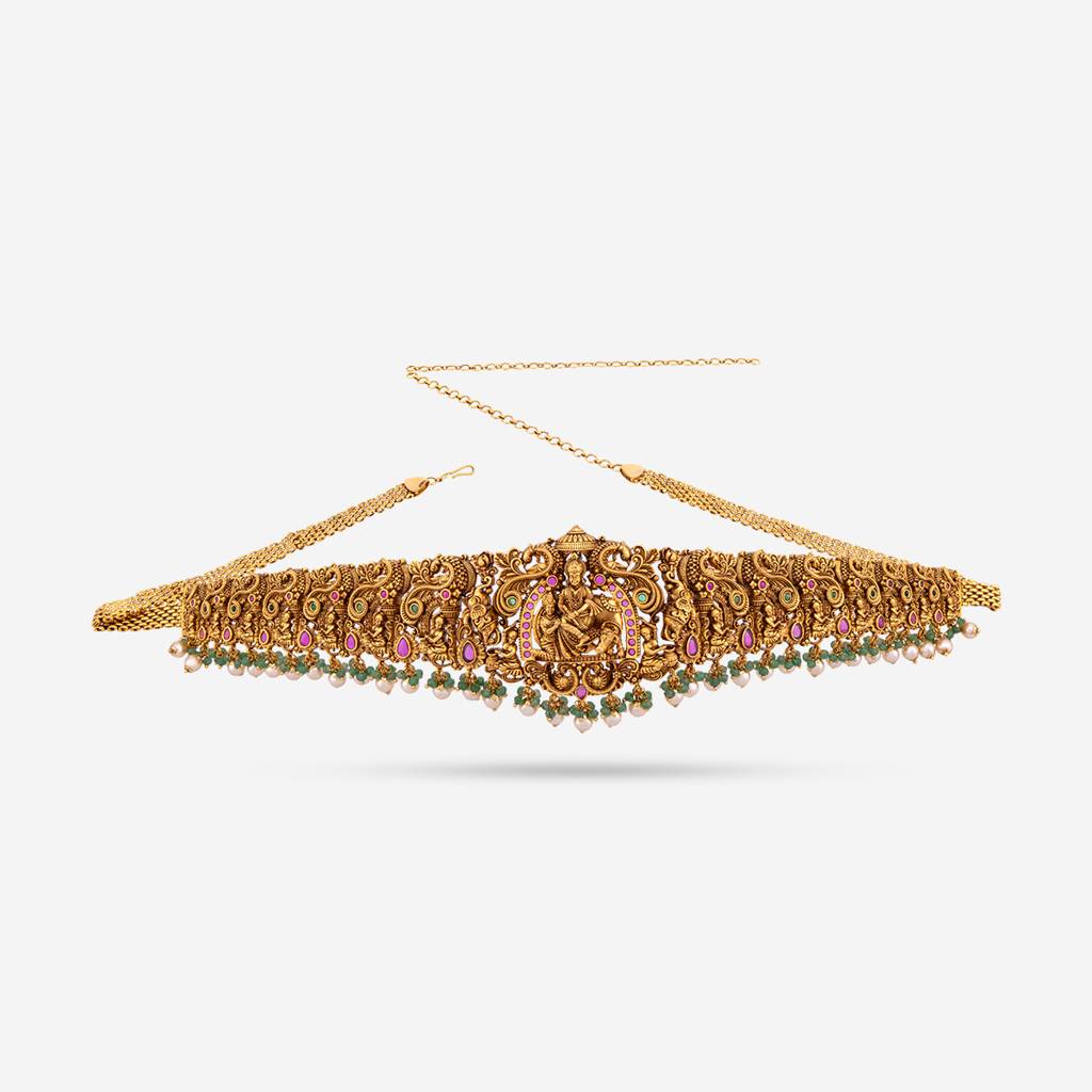 Ruby-Green Gold - Plated Bridal Antique Belt - 442867 : 442867