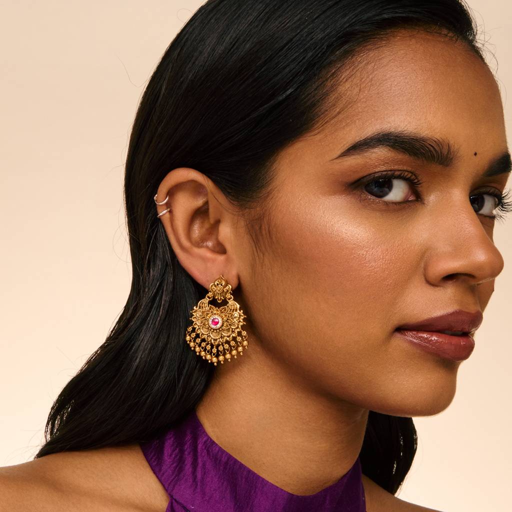Ruby Gold - Plated Bridesmaid Antique Earring - 453126 : 453126