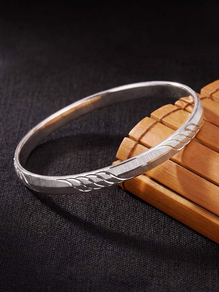 Textured Silver Kada Bangle : CWGB252