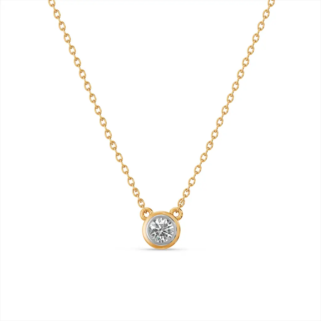 Single Solitaire 9Kt Gold Laboratory Grown Diamond Necklace : NK9RG0017