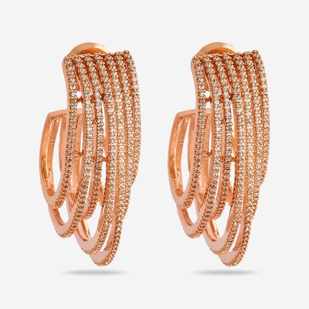 Plated Casual Wear Zircon Earring - 409809 : 409810