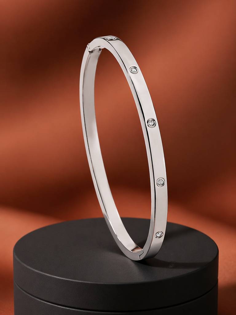 Slim Crystal Bangle Stainless Steel Waterproof & Anti-Tarnish : B57SJSS0S