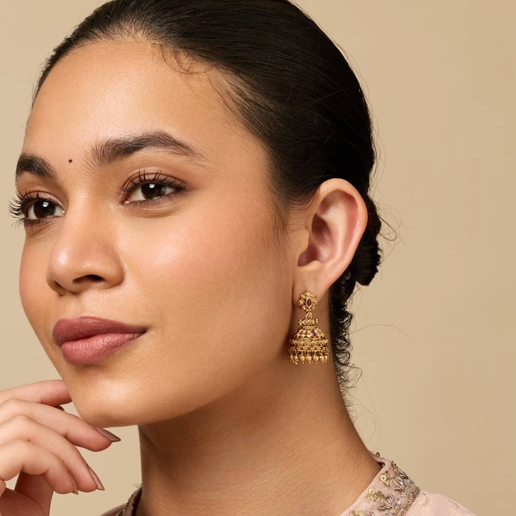 Ruby Gold - Plated Festive Antique Earring - 453882 : 453882