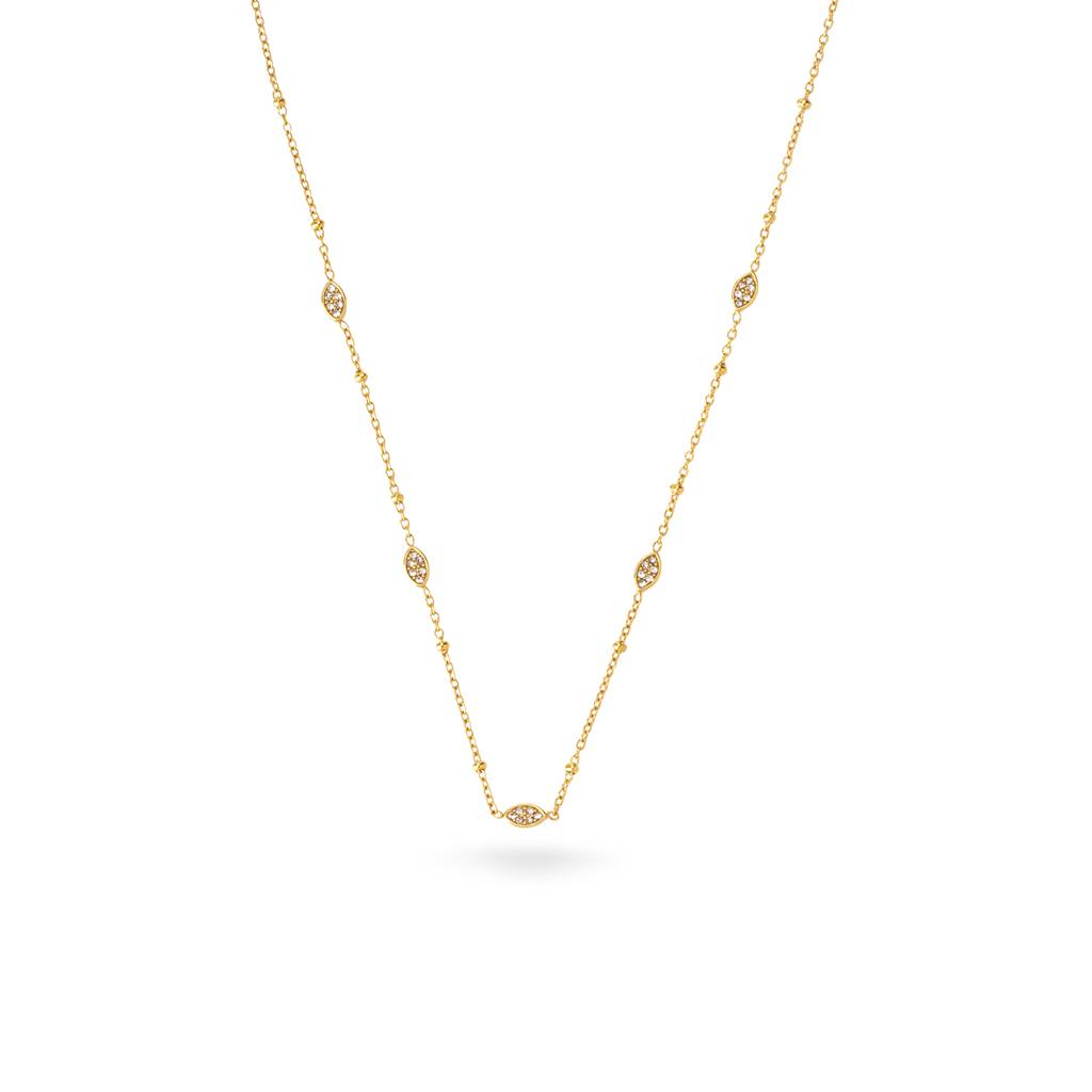 Graceful Cz Chain Necklace For Women - Waterproof & Anti-Tarnish : NK0520