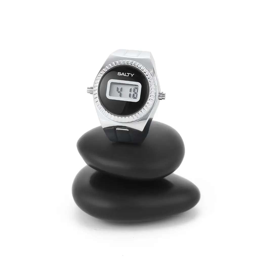 Timeloop Watch Ring For Men - Silver : WTR-S-0045-S-BK-ALPHA-1