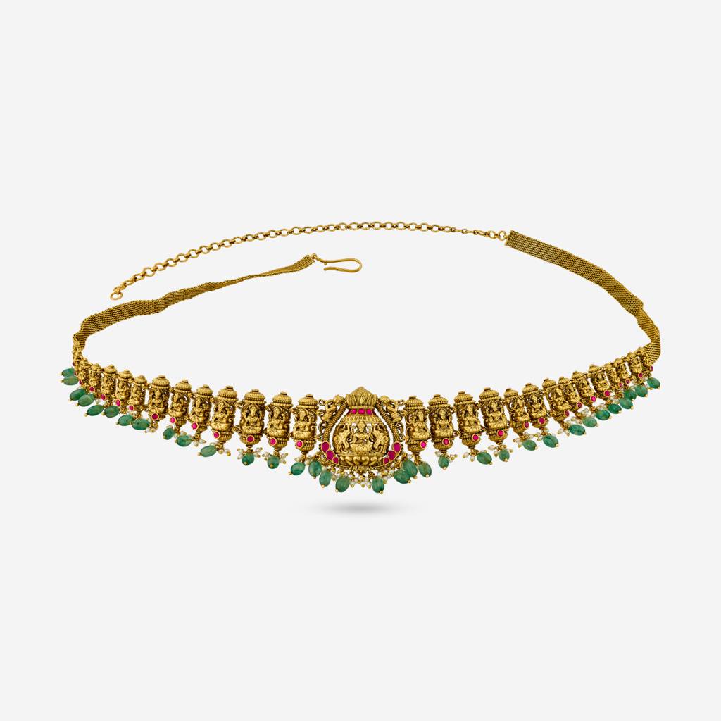 Ruby-Green Gold - Plated Bridal Antique Belt - 463366 : 463366