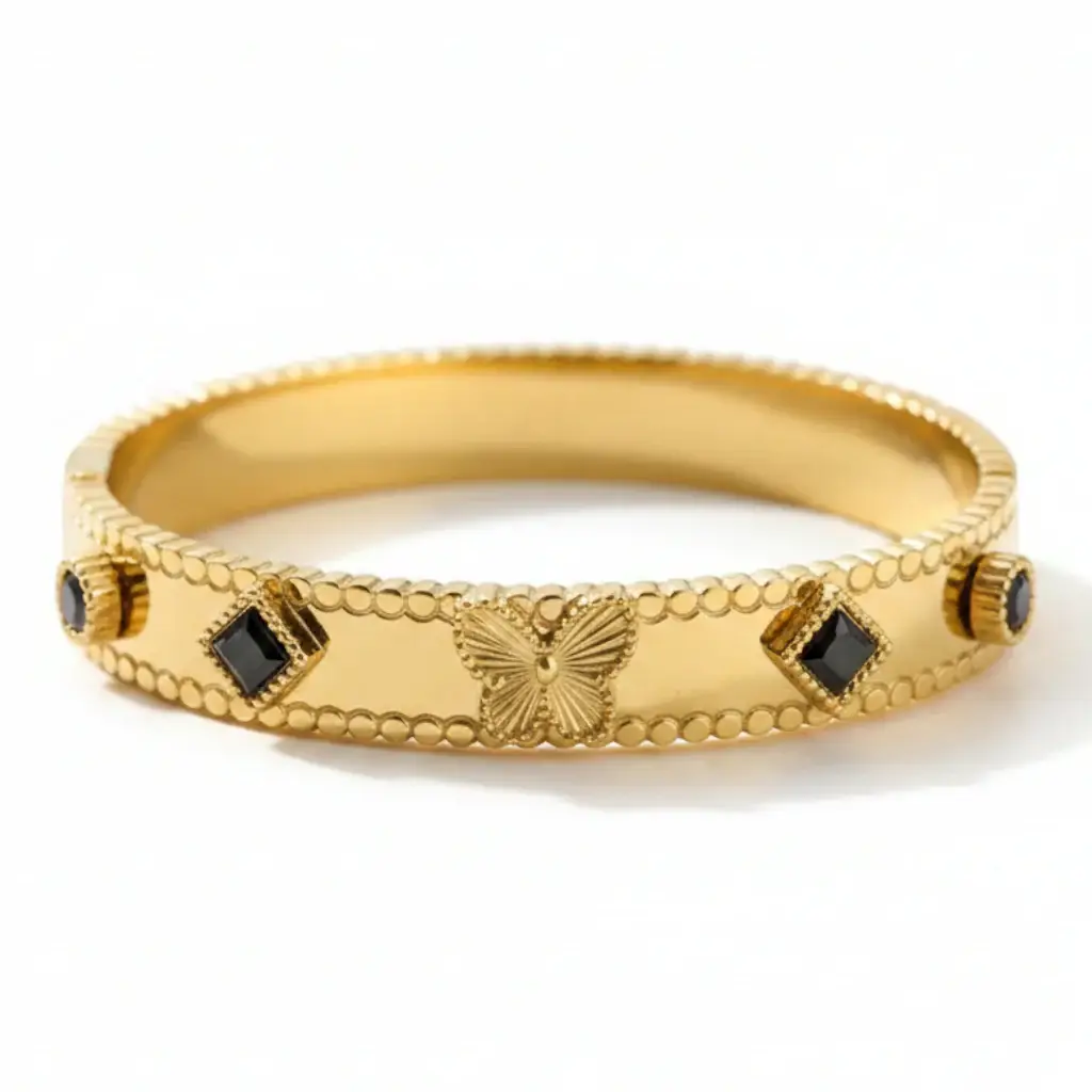 Butterfly Noir Zircon Bangle : PST107-1
