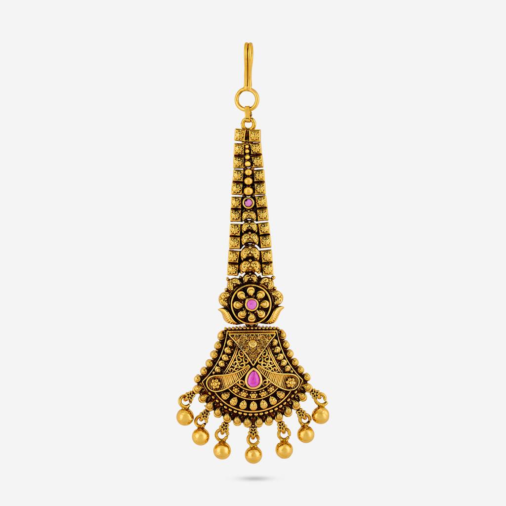 Ruby Gold - Plated Bridesmaid Antique Tikka - 457040 : 457040