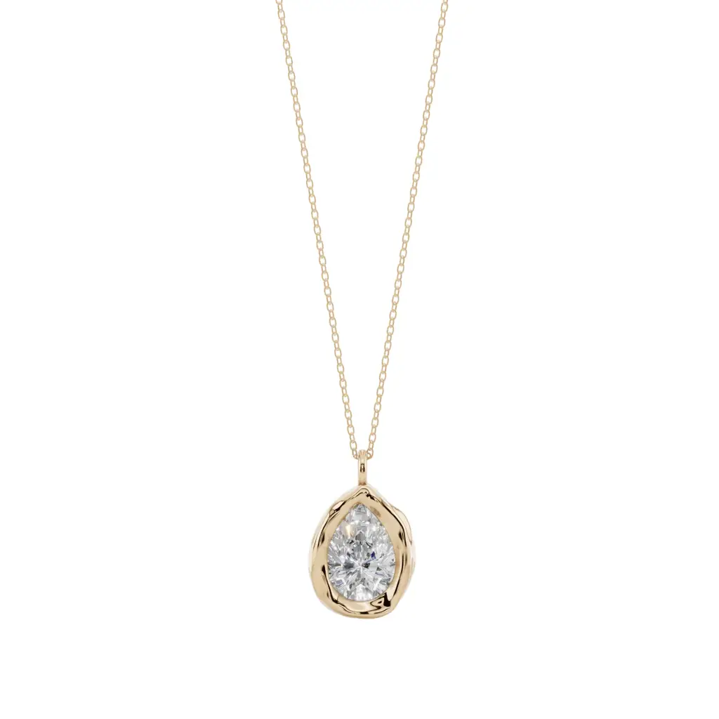 Prism Drop Semi Silver Pendant Necklace : VFL11-G-SM-C