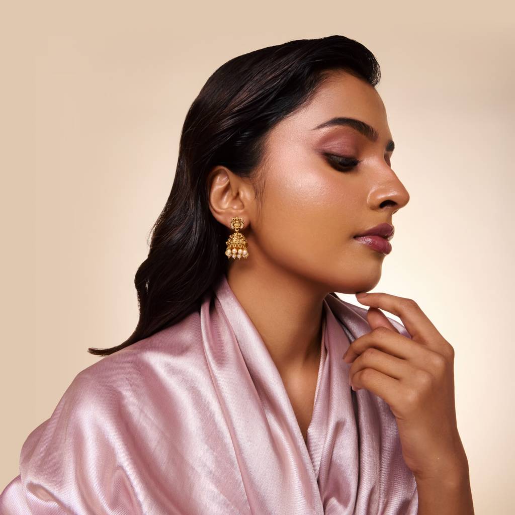 Ruby Gold - Plated Festive Antique Earring - 472280 : 472280