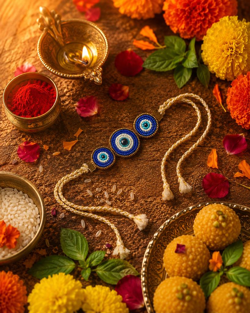 Eternz Certified Jewellery - ABEO INDIAEvil Eye Rakhi (Free Size)