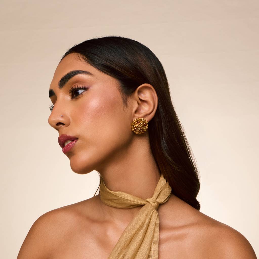 Ruby Gold - Plated Festive Antique Earring - 457585 : 457585