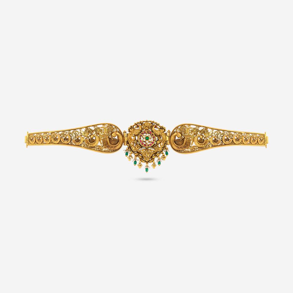 Ruby-Green Gold - Plated Bridesmaid Temple Belt - 462044 : 462044