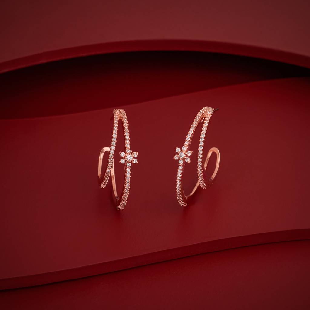 White - Plated Party Wear Zircon Earring - 467256 : 467257