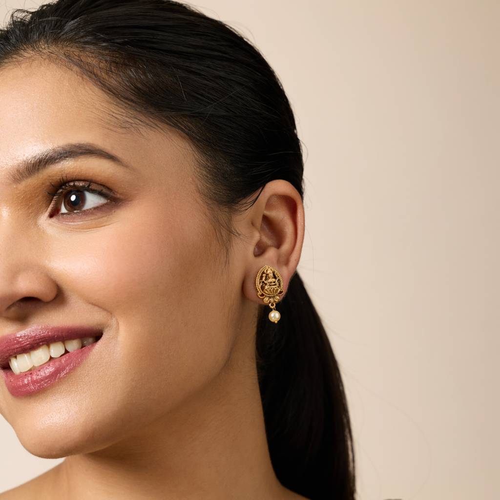 Pearl Gold - Plated Festive Antique Earring - 452817 : 452817