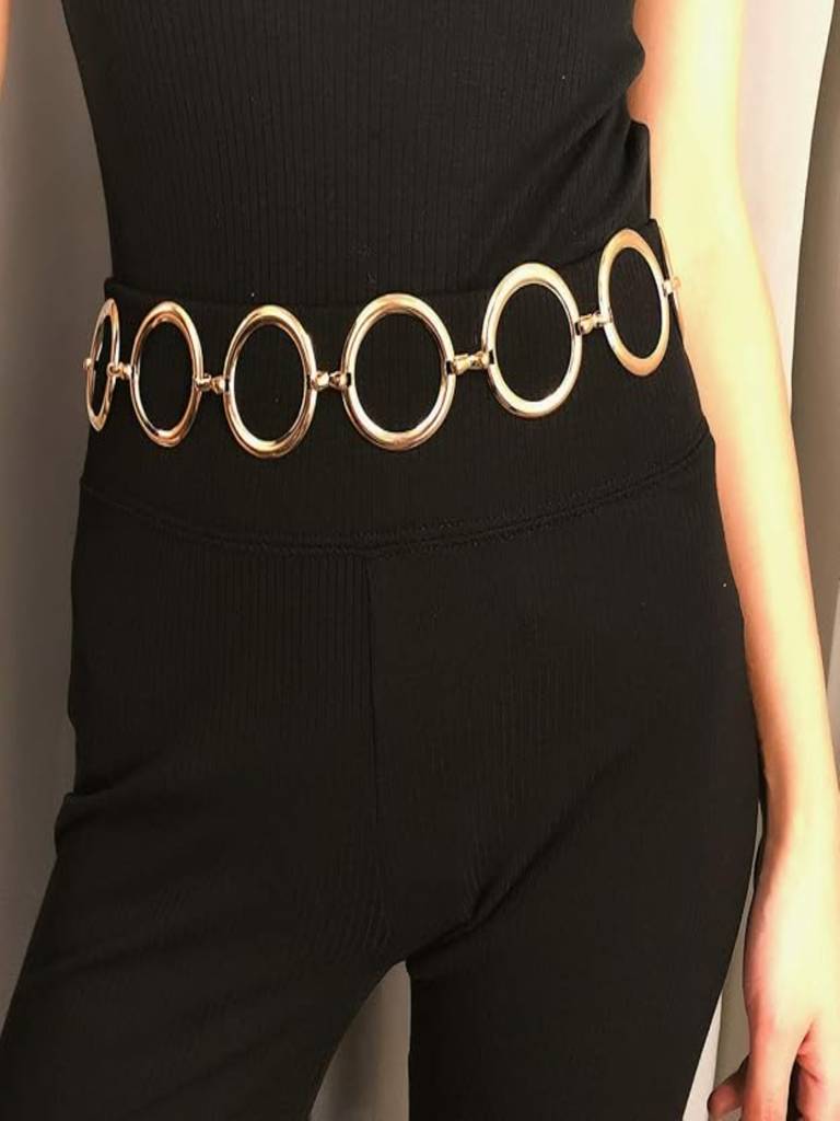 AQUASTREET Gold Plated Chunky O-Ring Chain Hip Belt Waist  display picture 3
