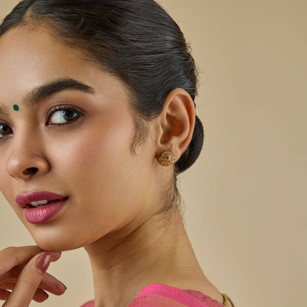 Green Gold - Plated Casual Wear Temple Earring - 418180 : 418180