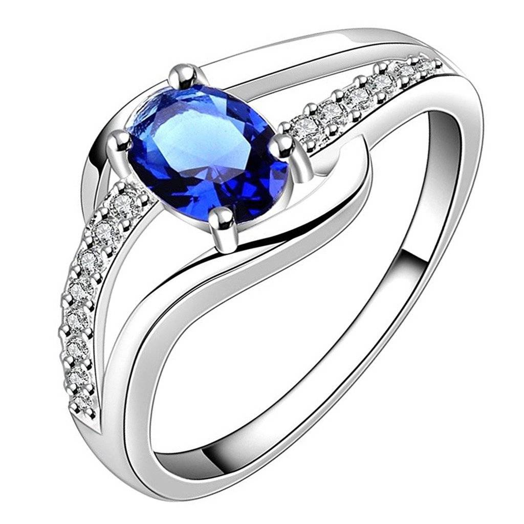 Exclusive Latest Fashion Austrian Collection Non-Precious Metal And Cubic Zirconia Ring For Women (Blue) : PFCR12-7