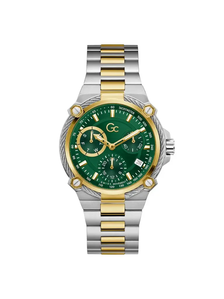 GC Green Dial Multifunction 44 Mm Men'S Watch Y44011G9M · Eternz