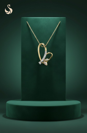Delicate Mariposa Diamond Encrusted Pendant : SIY-DEL-052